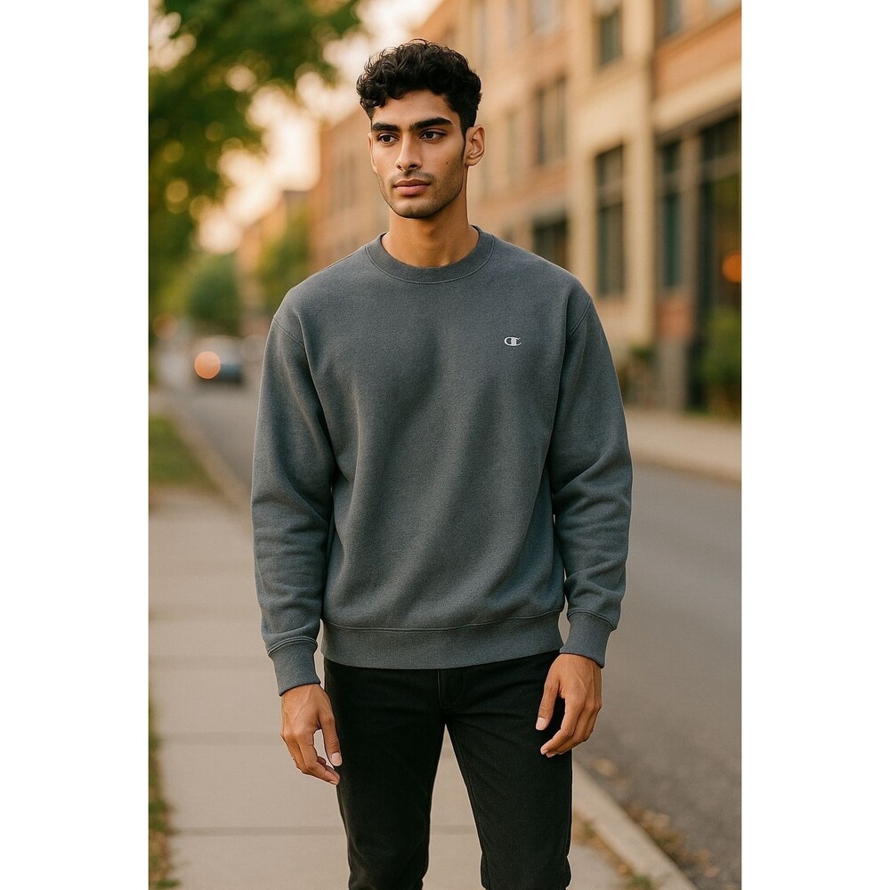 Champion Sweatshirt Unisex Adult 2XL Gray White Logo  Heavyweight